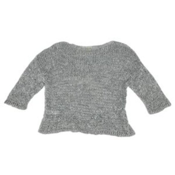 Eileen Fisher Open Knit Boxy Fit Sweater Gray L - Picture 2 of 5